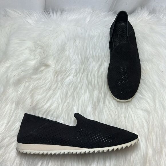 Pedro Garcia Cristiane Black Perforated Suede Slip On Loafer Sz 37.5/US 7.5 - Picture 2 of 8